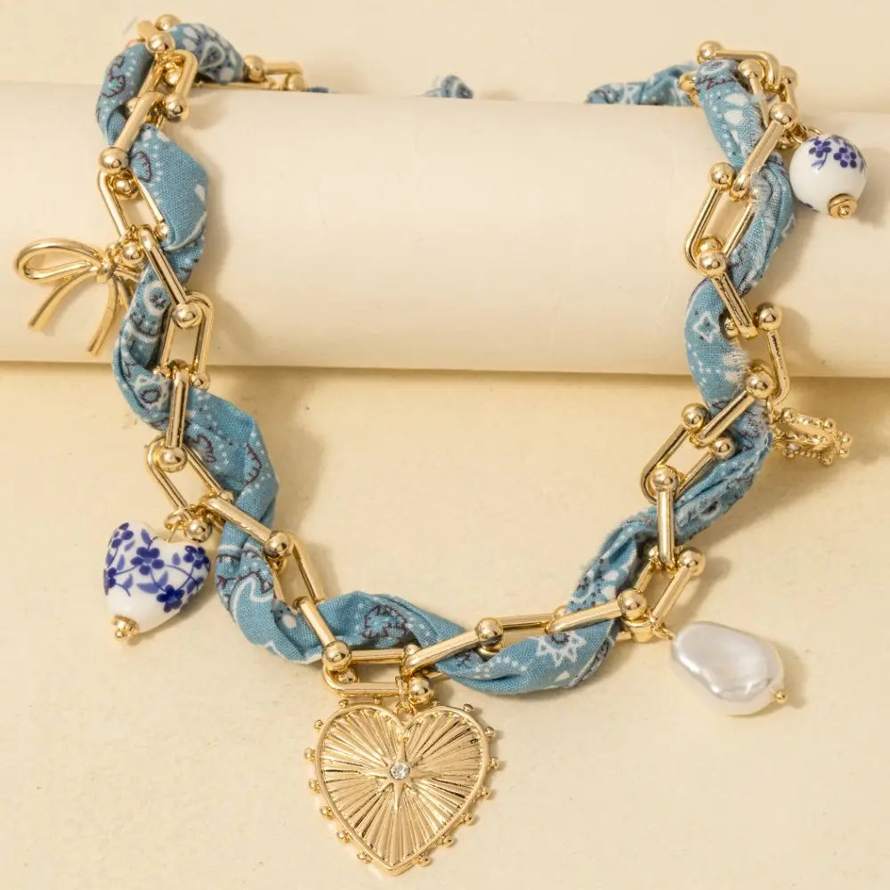 Blue Hearted Necklace