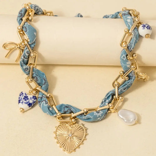 Blue Hearted Necklace