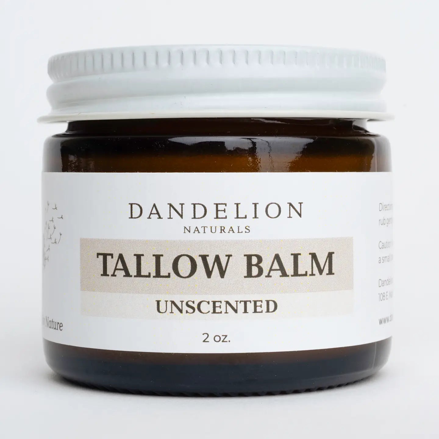 Unscented Grass Fed Tallow Balm with Organic Olive Oil