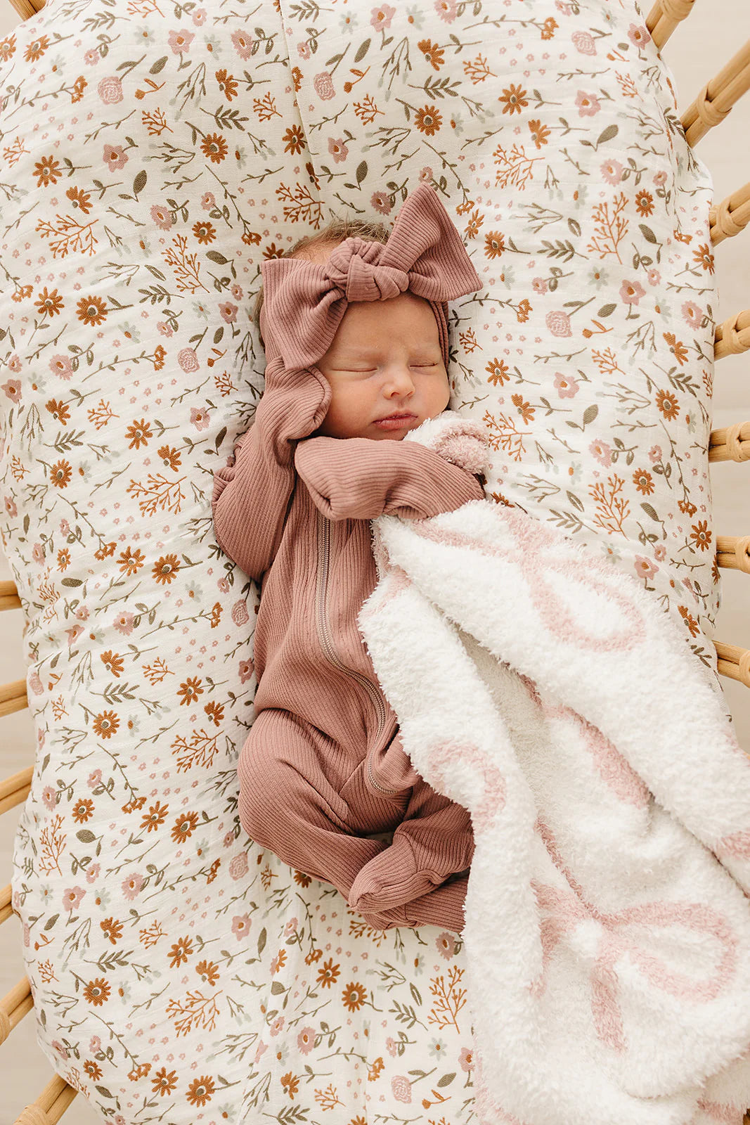 Dusty Rose Organic Cotton Ribbed Zipper