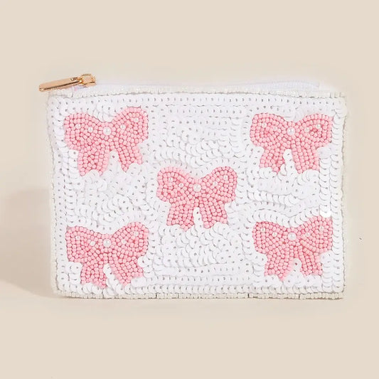 Pink Pearl & Bow Coin Purse